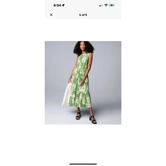 Simply Vera Vera Wang fit and flare midi dress green size M - Picture 2 of 7